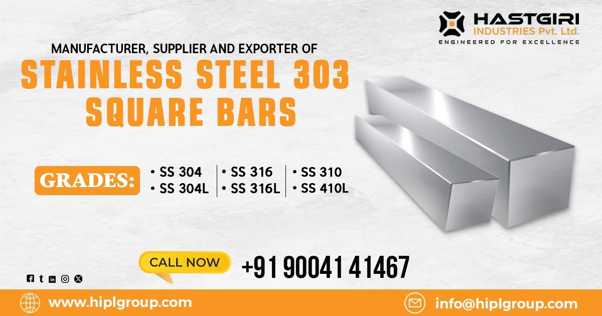 Stainless Steel 303 Square Bars in Manesar