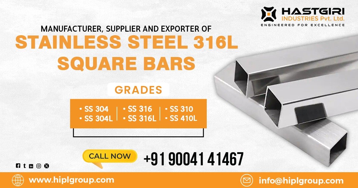 Stainless Steel 316L Square Bars in Jamnagar