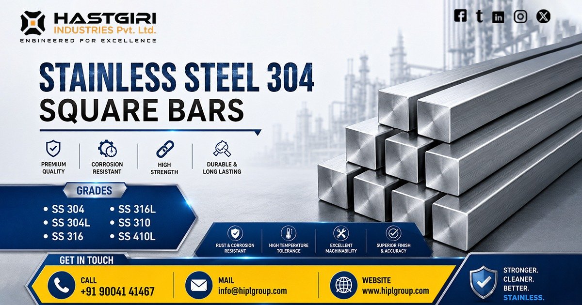 Stainless Steel 304 Square Bars in Chennai