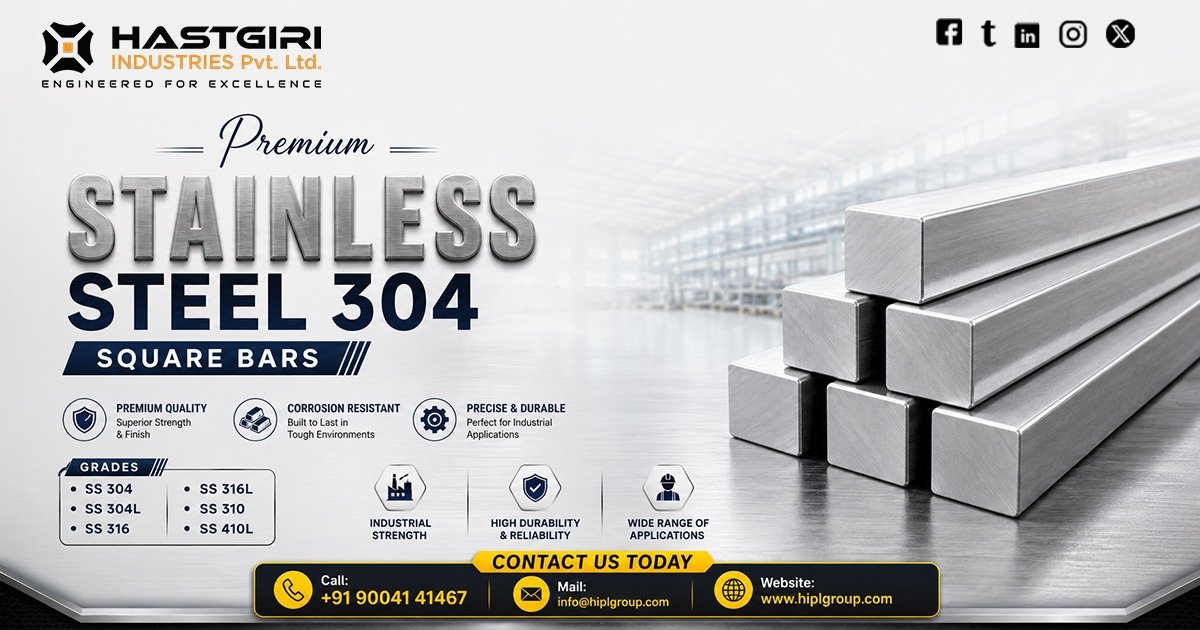 Stainless Steel 304 Square Bars in Belgaum