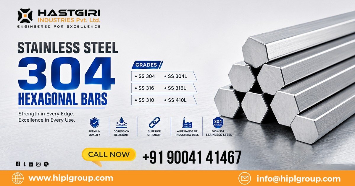 Stainless Steel 304 Hexagonal Bars in Chennai