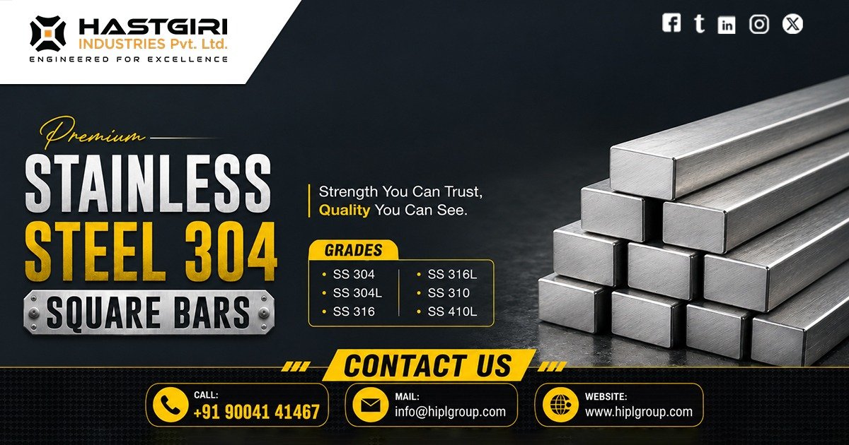 Stainless Steel 304 Square Bars in Hosur