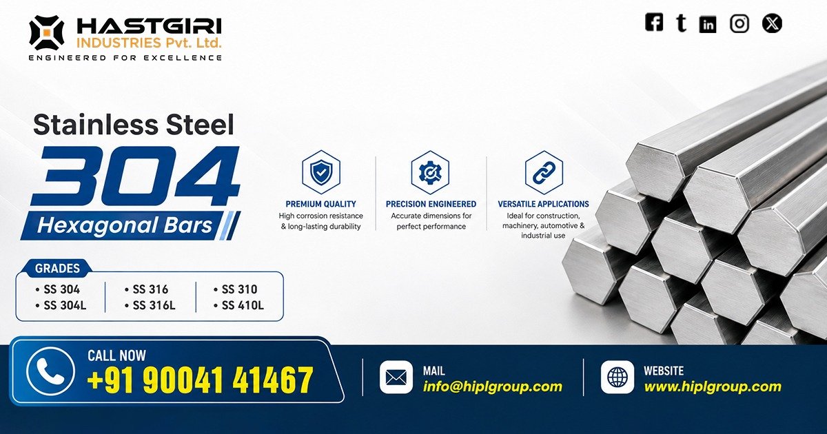 Stainless Steel 304 Hexagonal Bars in Coimbatore