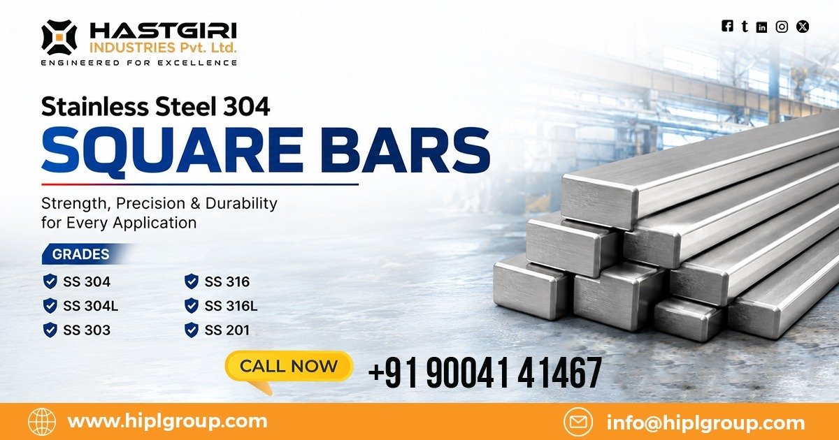 Stainless Steel 304 Square Bars in Hyderabad
