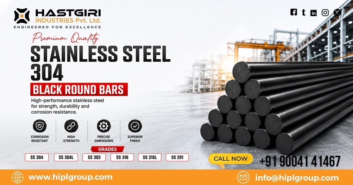 Stainless Steel 304 Black Round Bars in Ahmedabad
