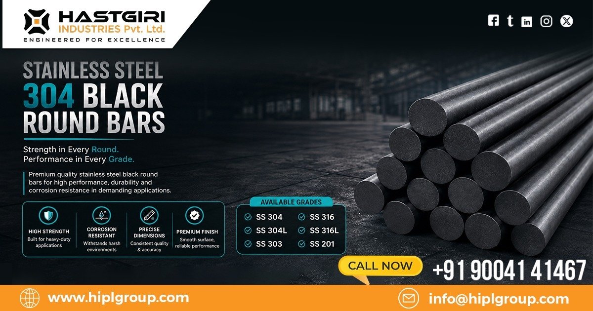 Stainless Steel 304 Black Round Bars in Rajkot