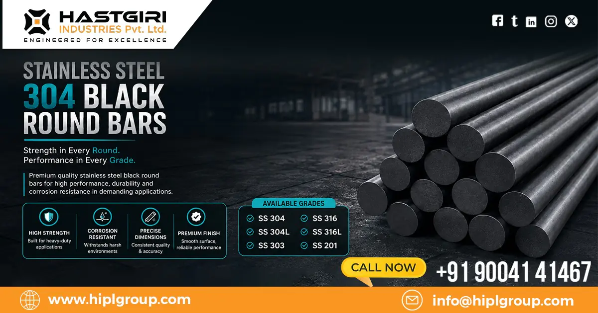 Stainless Steel 304 Black Round Bars in Rajkot