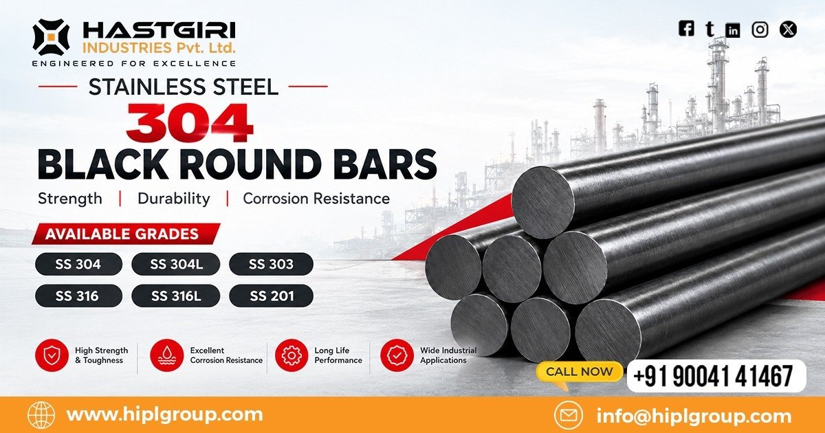 Stainless Steel 304 Black Round Bars in Hyderabad