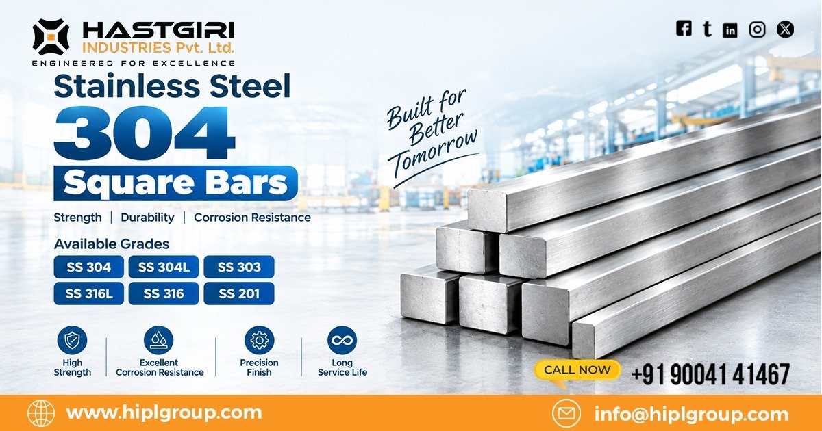 Stainless Steel 304 Square Bars in Kolkata